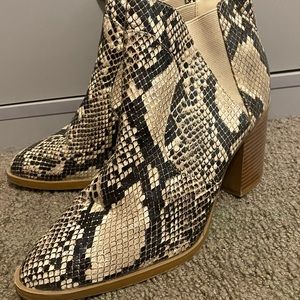 snakeskin booties